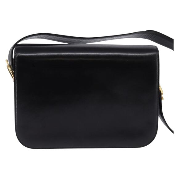 CELINE Shoulder Bag Leather Black Gold - Picture 3 of 12